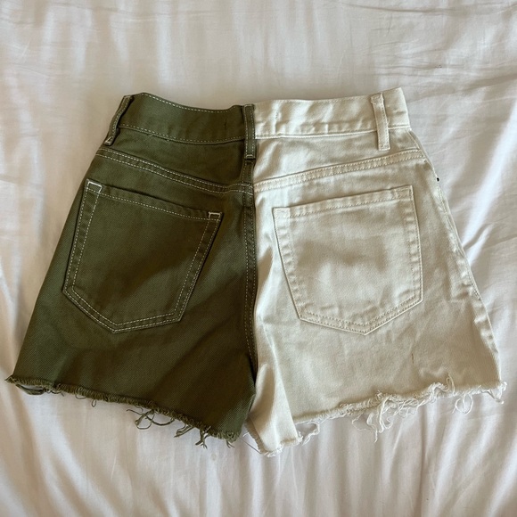 Pacsun green and white denim jean shorts - Picture 3 of 3